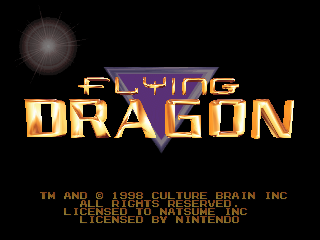 Flying Dragon title screen for Nintendo 64